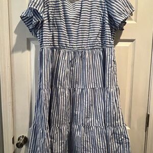 Kim Rogers Kids Dress in Blue and White Stripes